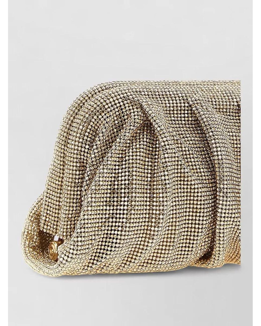 Benedetta Bruzziches Natural Crystal-Embellished Draped Clutch Bag