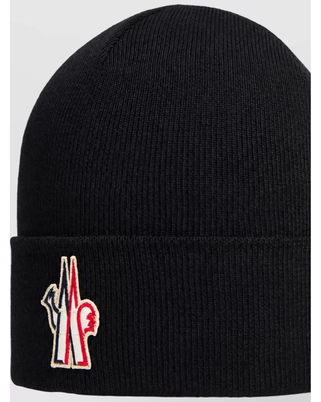 Moncler Blue Ribbed Wool Beanie for men