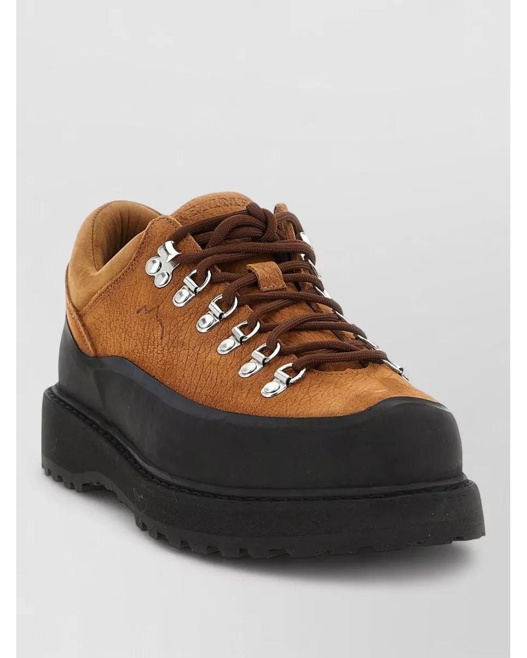 Diemme Brown Leather Low-Top Sneakers for men