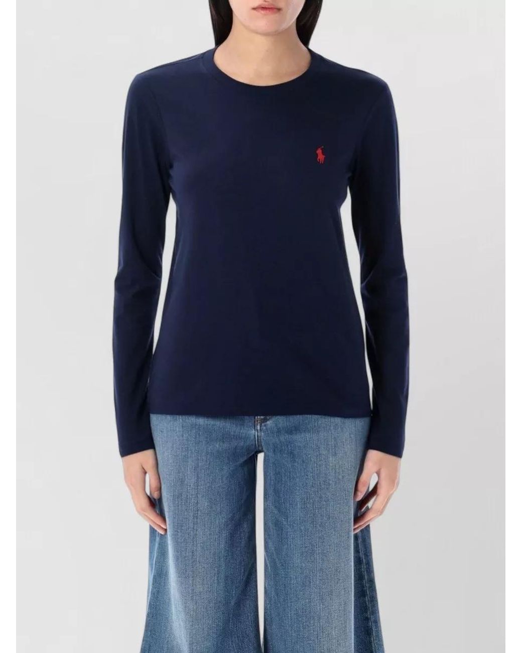 Polo Ralph Lauren Blue Long-Sleeve Cotton Jersey T-Shirt