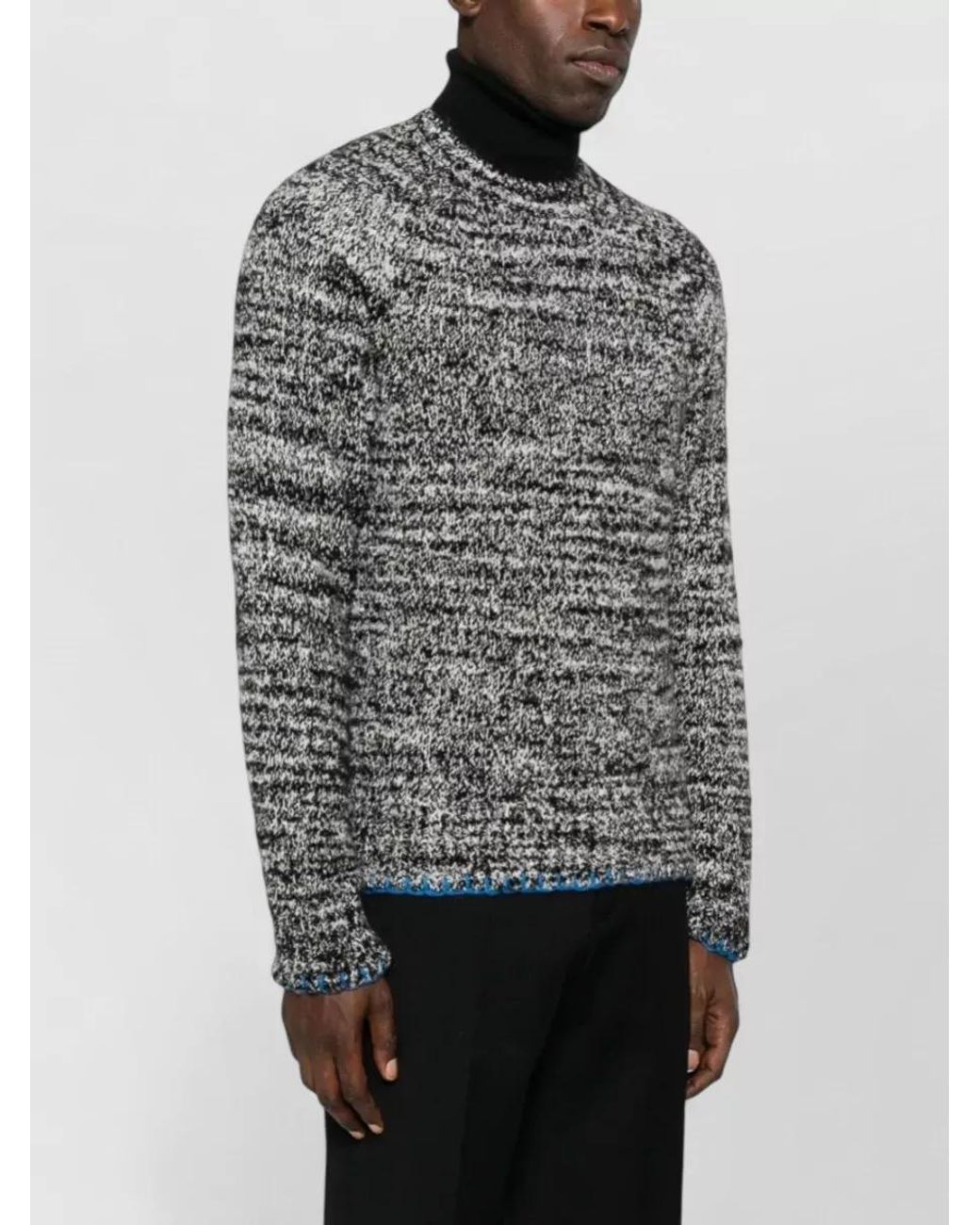 sunflower Gray Mohair Wool Crewneck Sweater for men