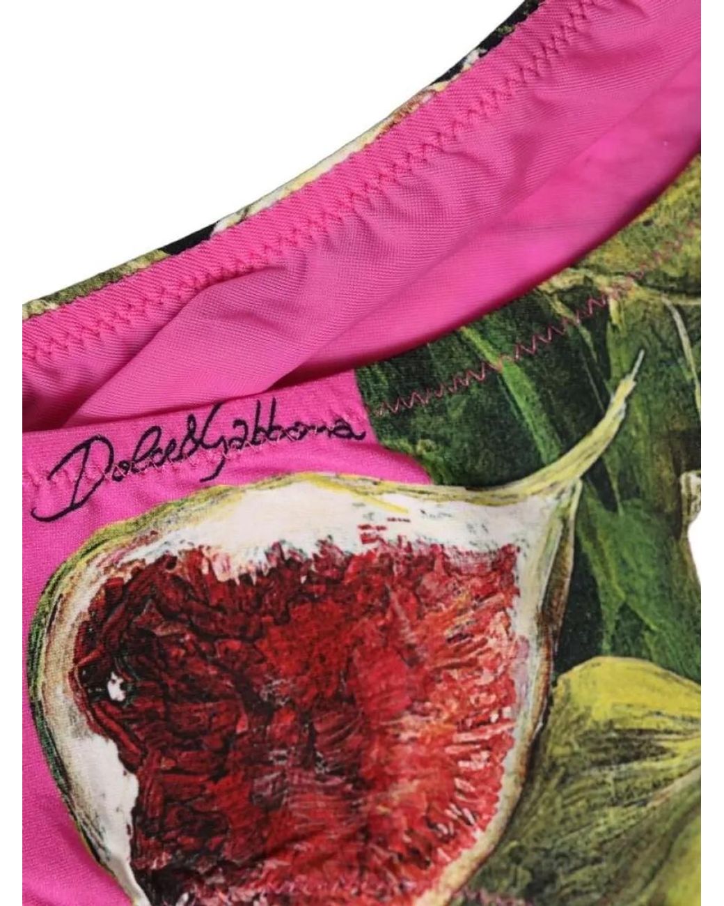 Dolce & Gabbana Pink Fig Print Bikini Briefs