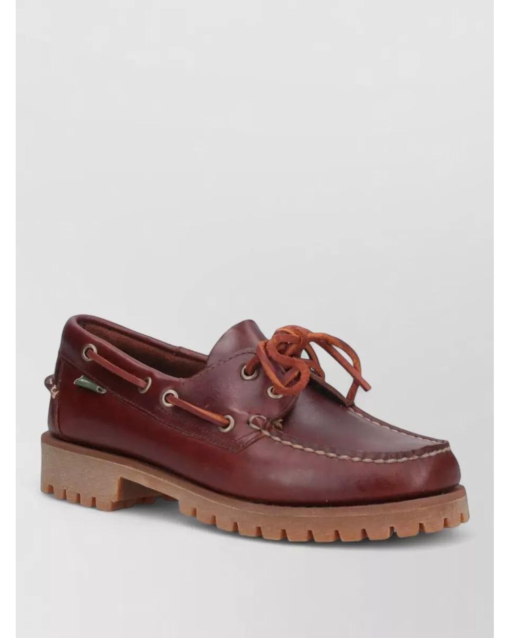 Sebago Brown Leather Lace-Up Loafers