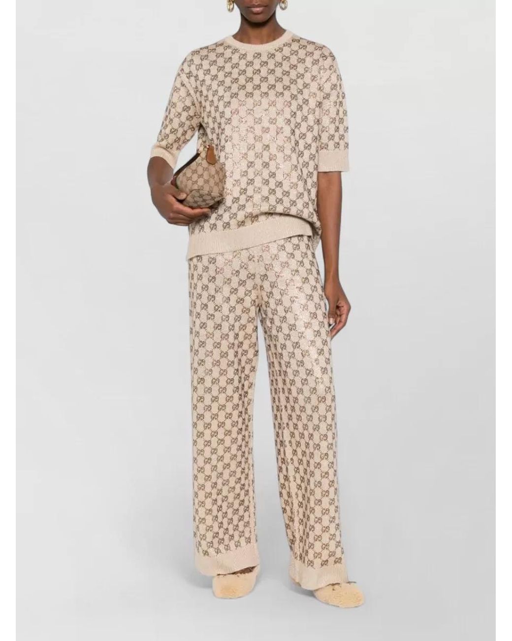 Gucci Natural Wool Logo-Print Sweater
