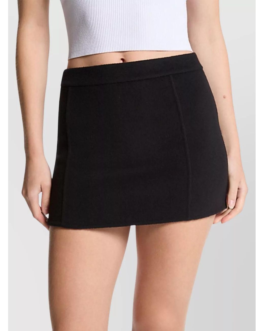 Michael Kors Black Wool Mini Skirt