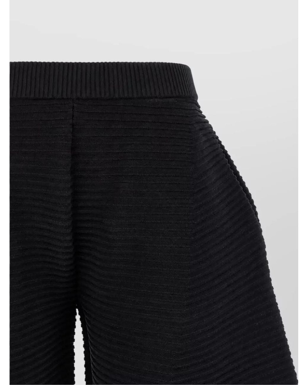 Issey Miyake Blue Ribbed Cropped Wide-Leg Trousers