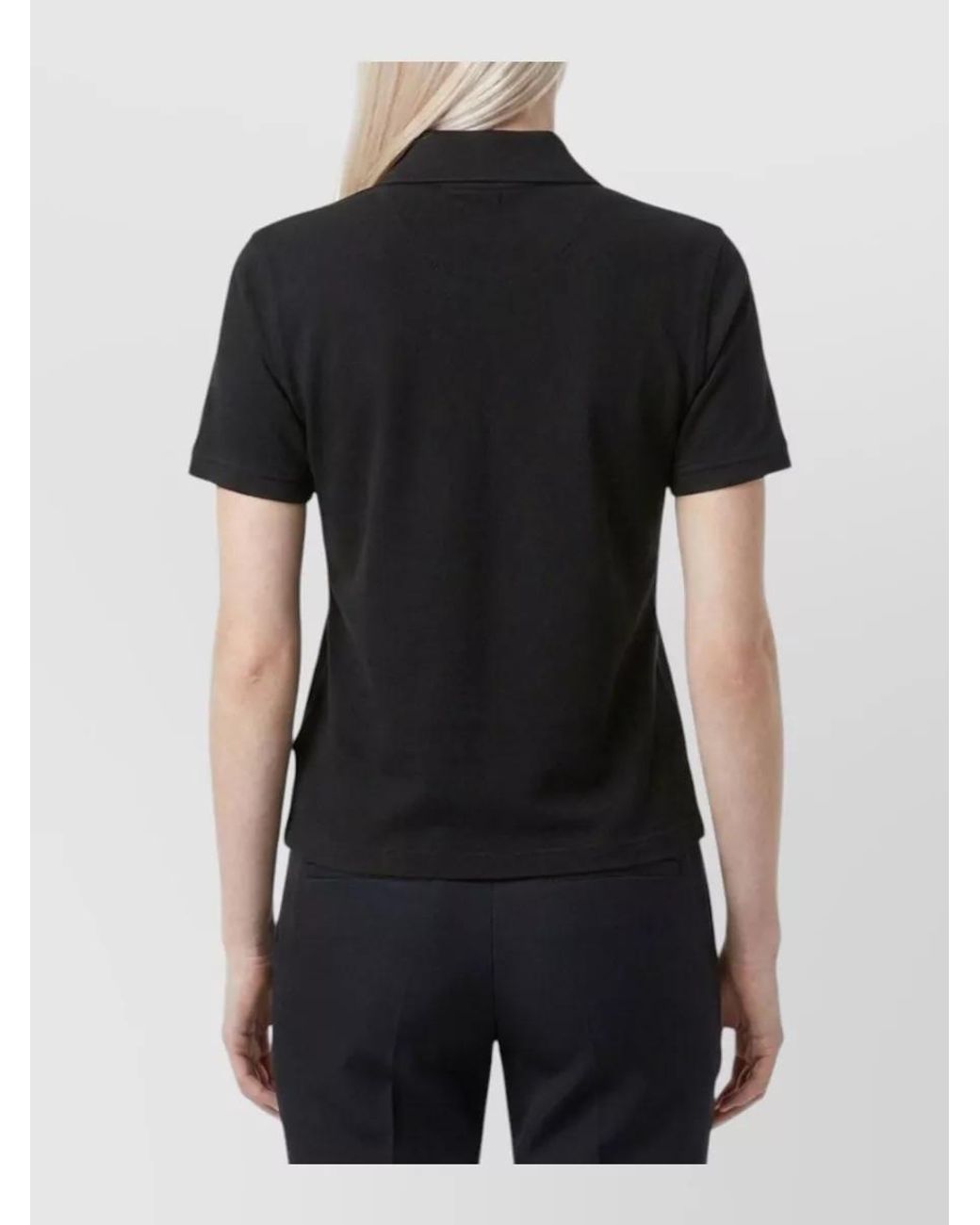 Saint Laurent Black Logo-Embroidered Piqué Polo Shirt