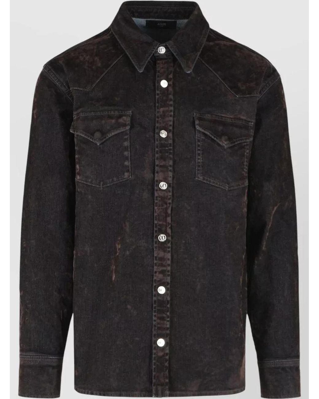 Amiri Black Flocked Denim Shirt for men