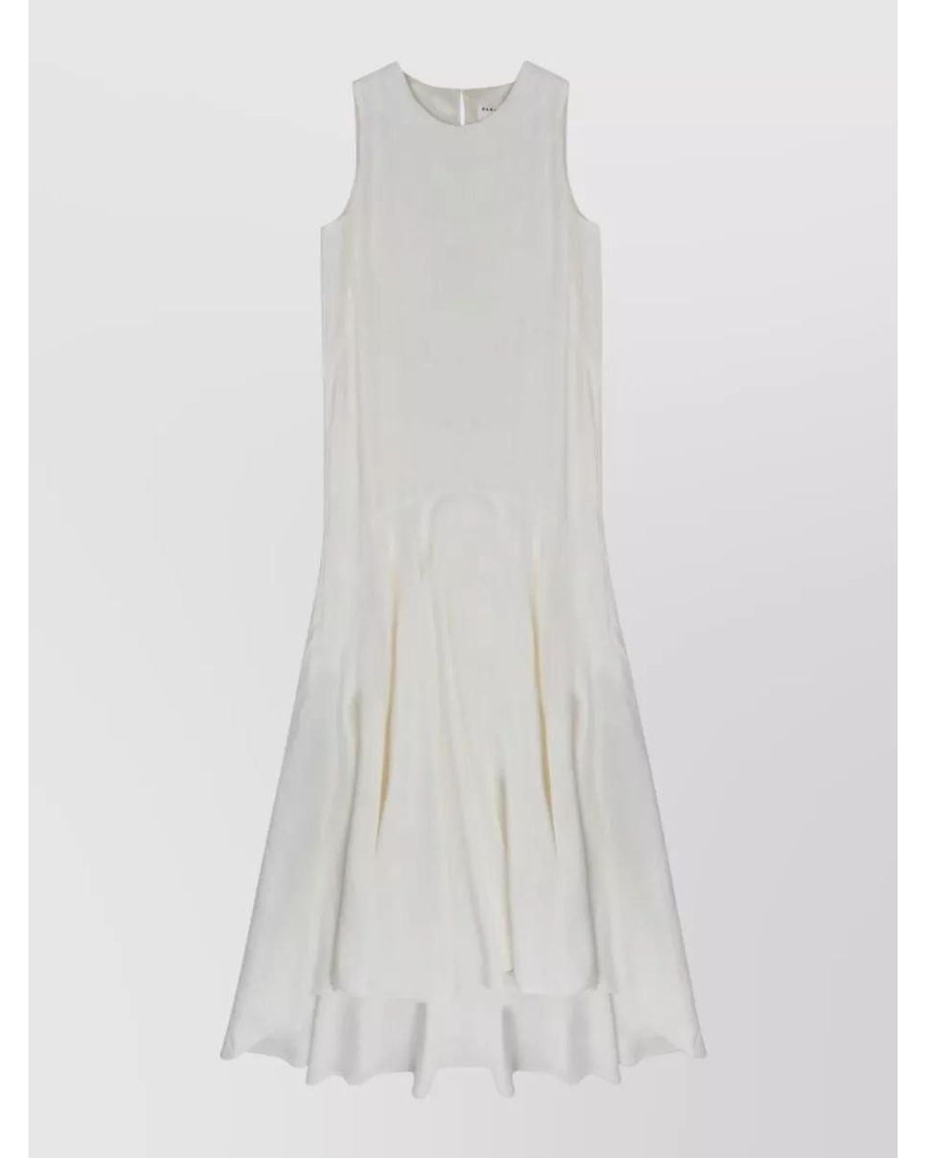 P.A.R.O.S.H. White Sleeveless Midi Dress