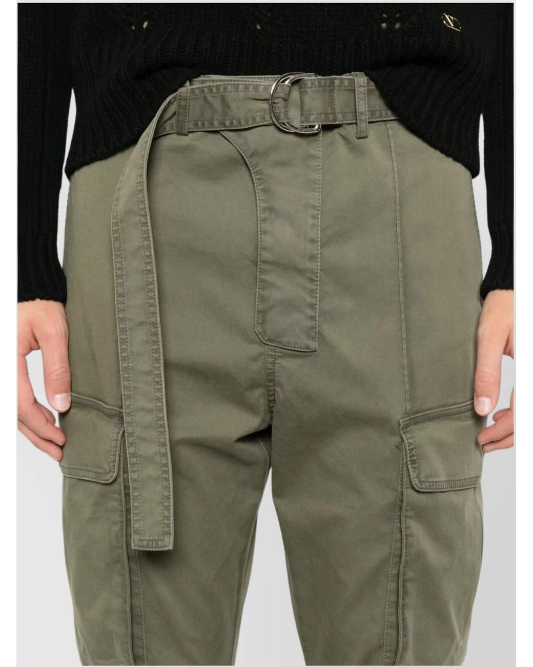 Balmain Green Straight-Leg Cropped Trousers for men