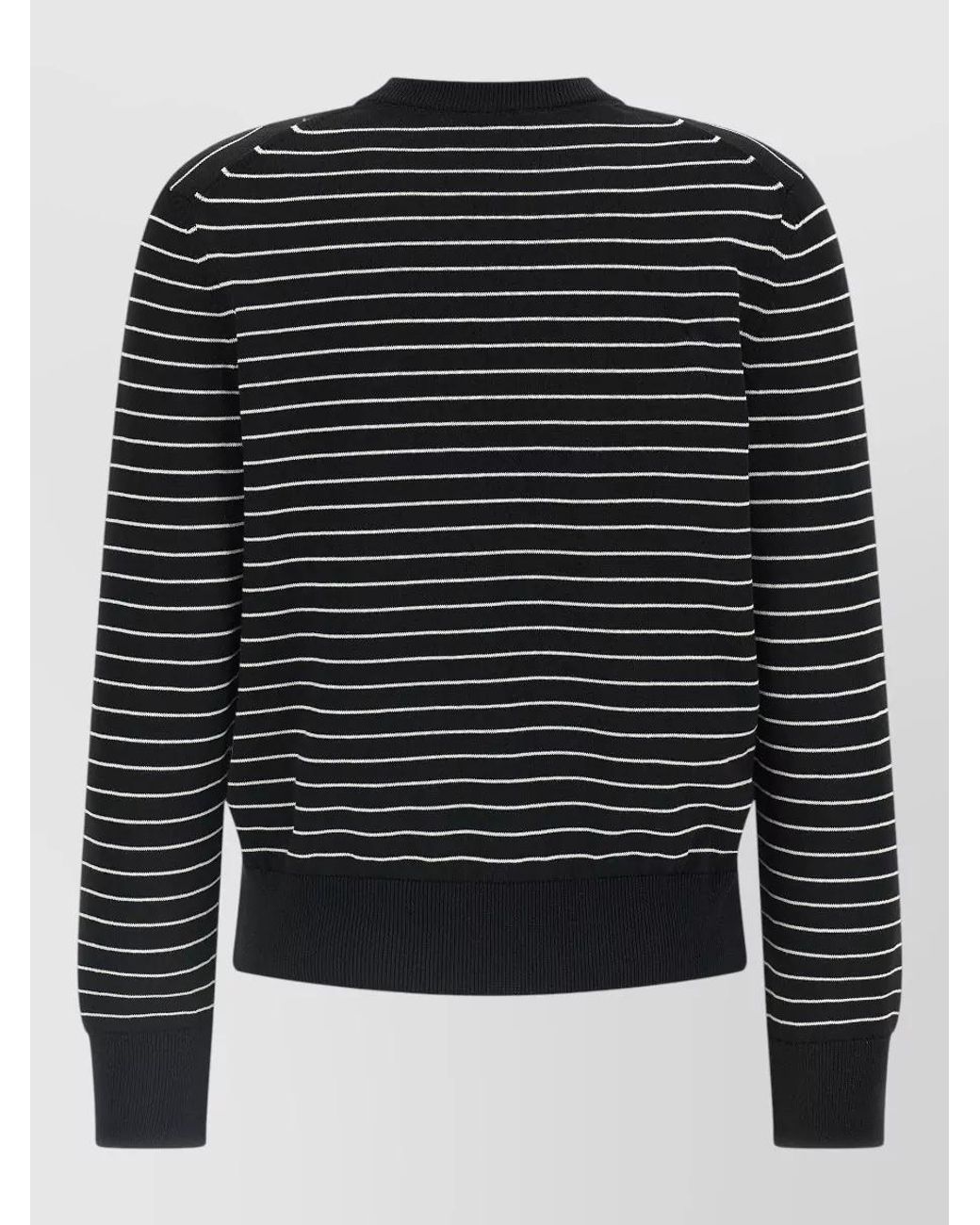 A.P.C. Black Striped Cotton Crewneck Sweater