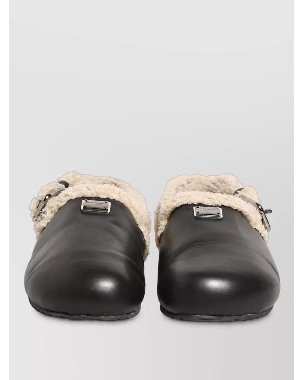 Dolce & Gabbana Black Shearling Slides for men