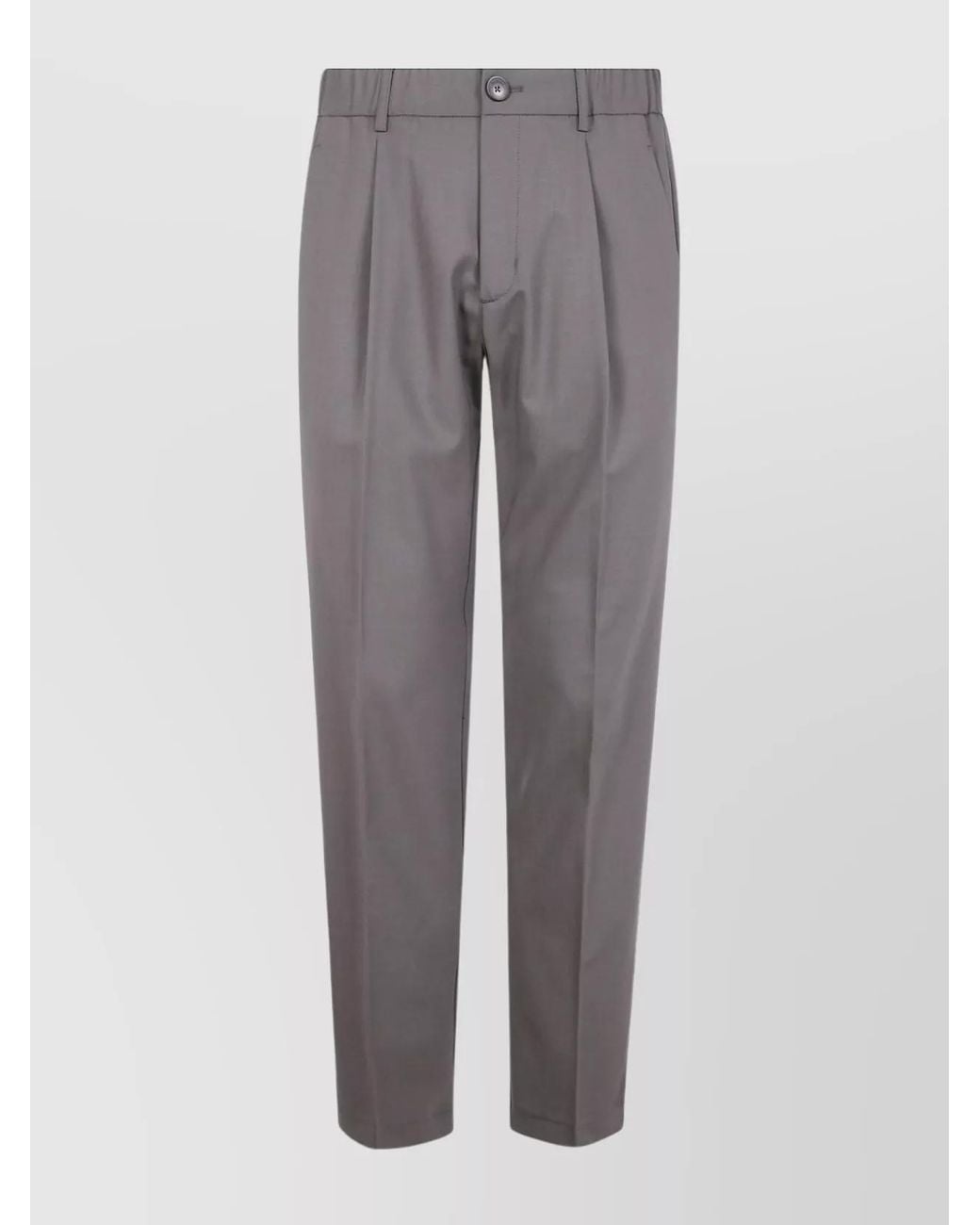Herno Gray Virgin Wool Regular-Fit Tailored Trousers for men