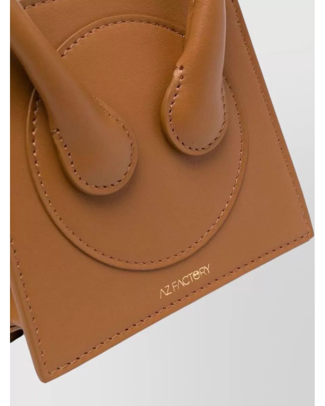 AZ FACTORY Brown Leather Mini Crossbody Bag