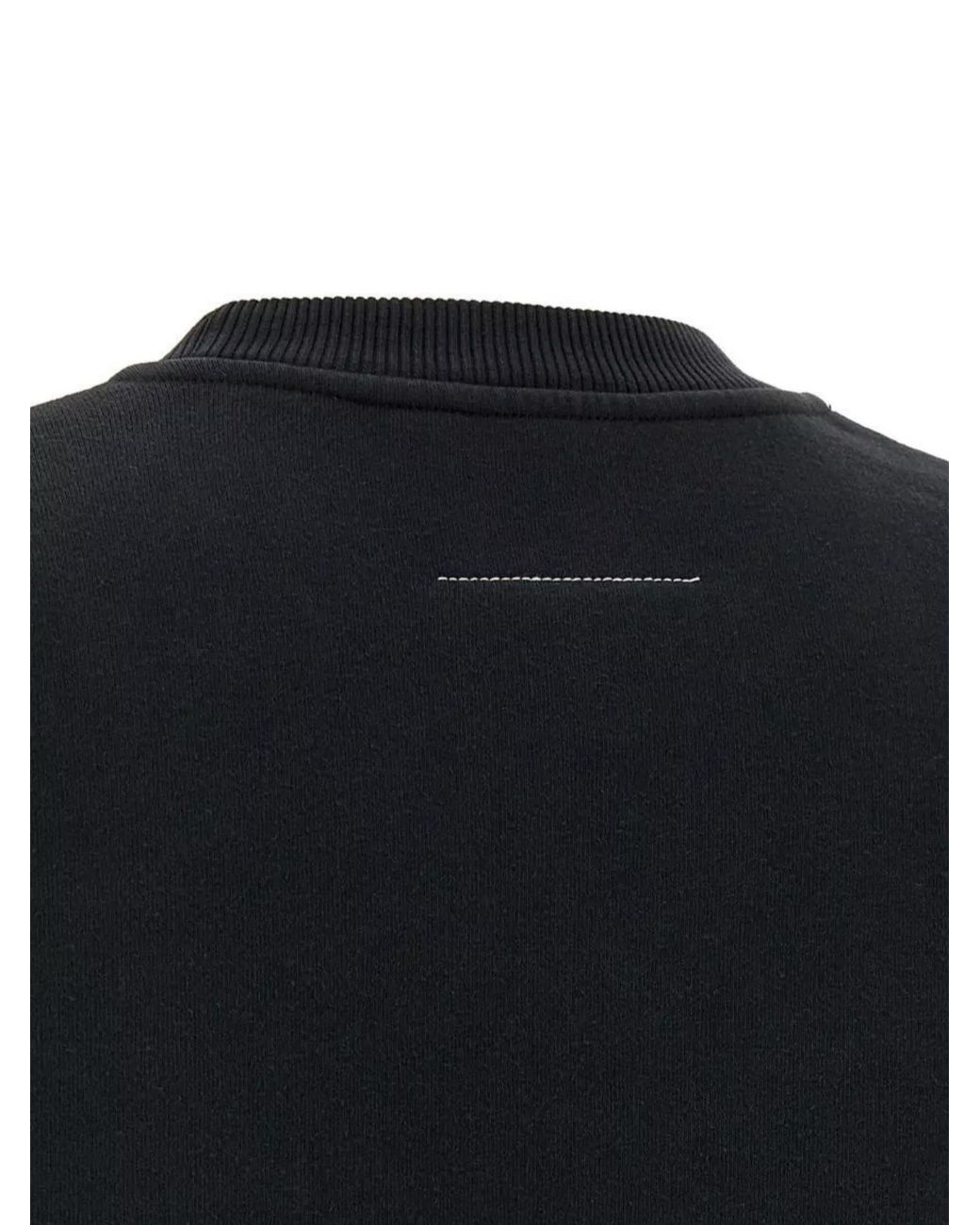 MM6 by Maison Margiela Black Cotton Logo-Patch Sweatshirt