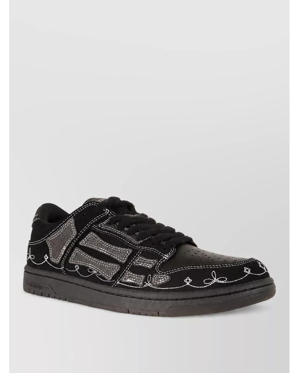 Amiri Black Leather Lace-Up Sneakers for men