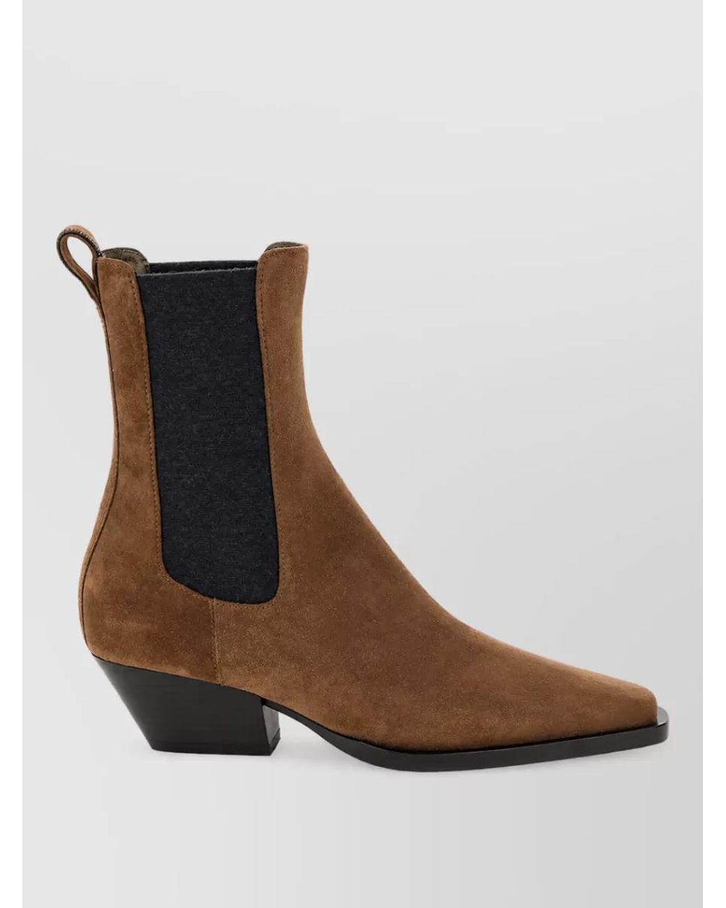 Brunello Cucinelli Brown Suede Texan Ankle Boots