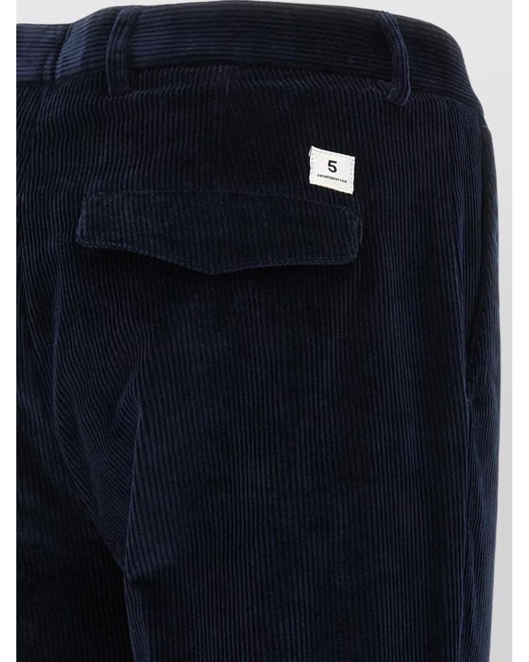 Department 5 Blue Corduroy Cropped Straight-Leg Trousers for men