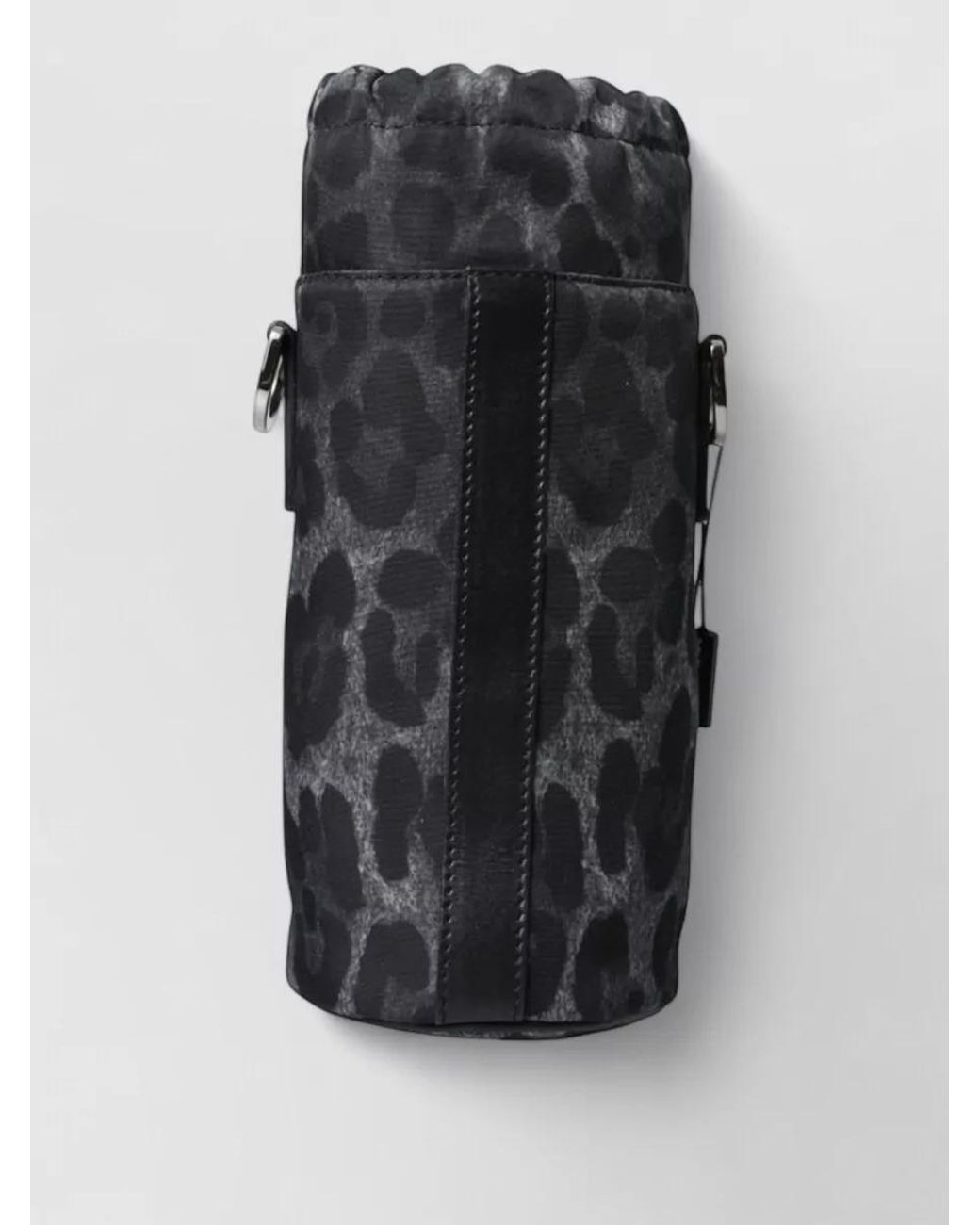 Dolce & Gabbana Black Leopard Bottle Cage Bag for men