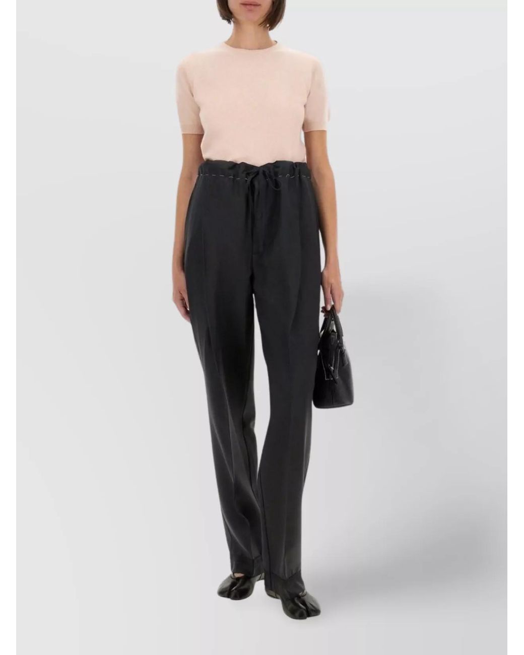 Maison Margiela Multicolor Wool Cropped Crew Neck T-Shirt