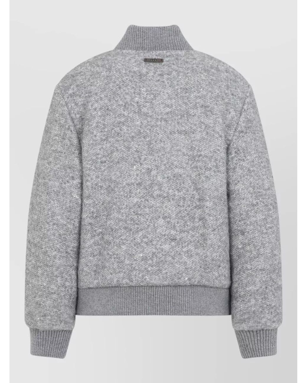 Peserico Gray Bouclé Bomber Jacket
