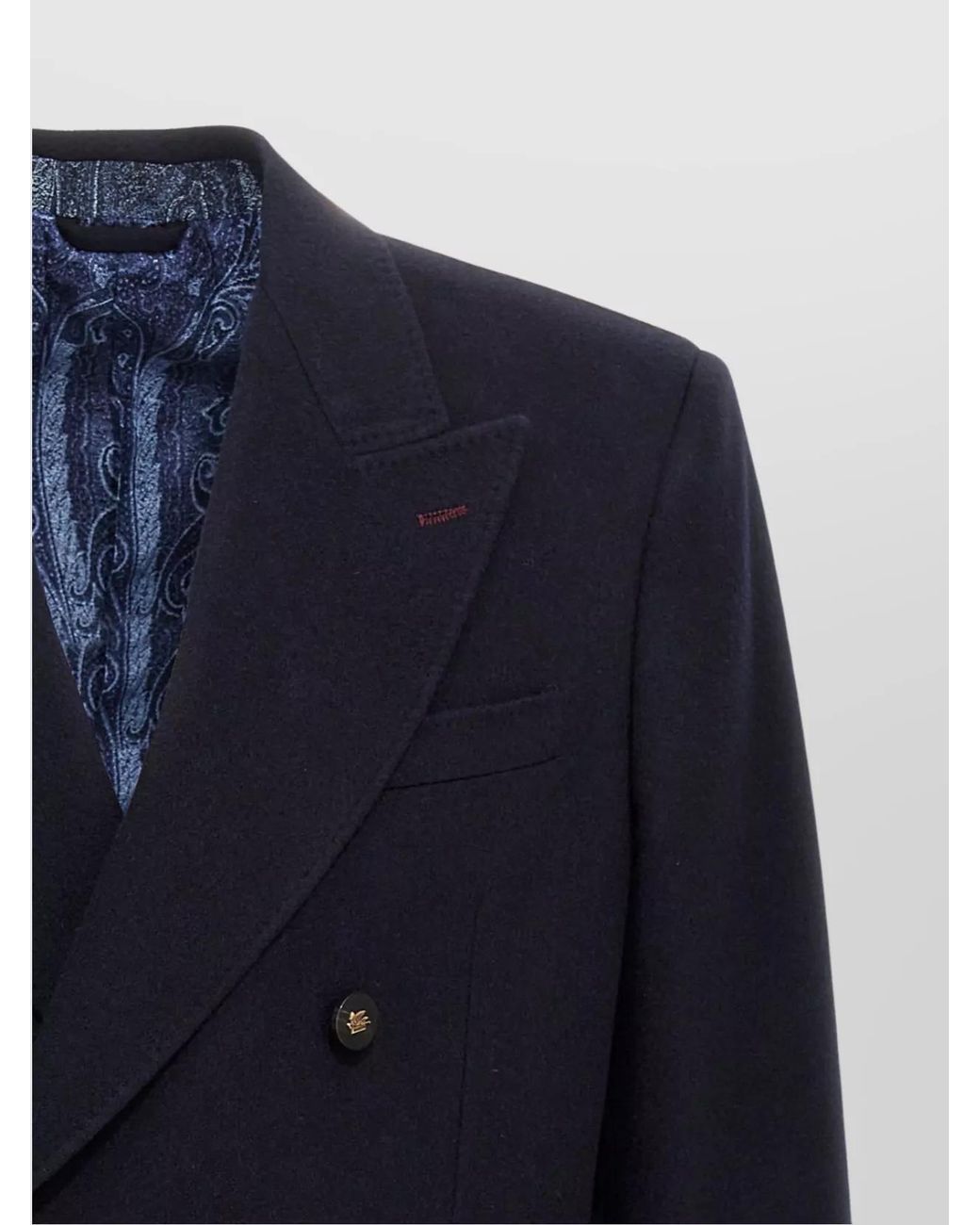 Etro Blue Cashmere Single Breasted Blazer for men