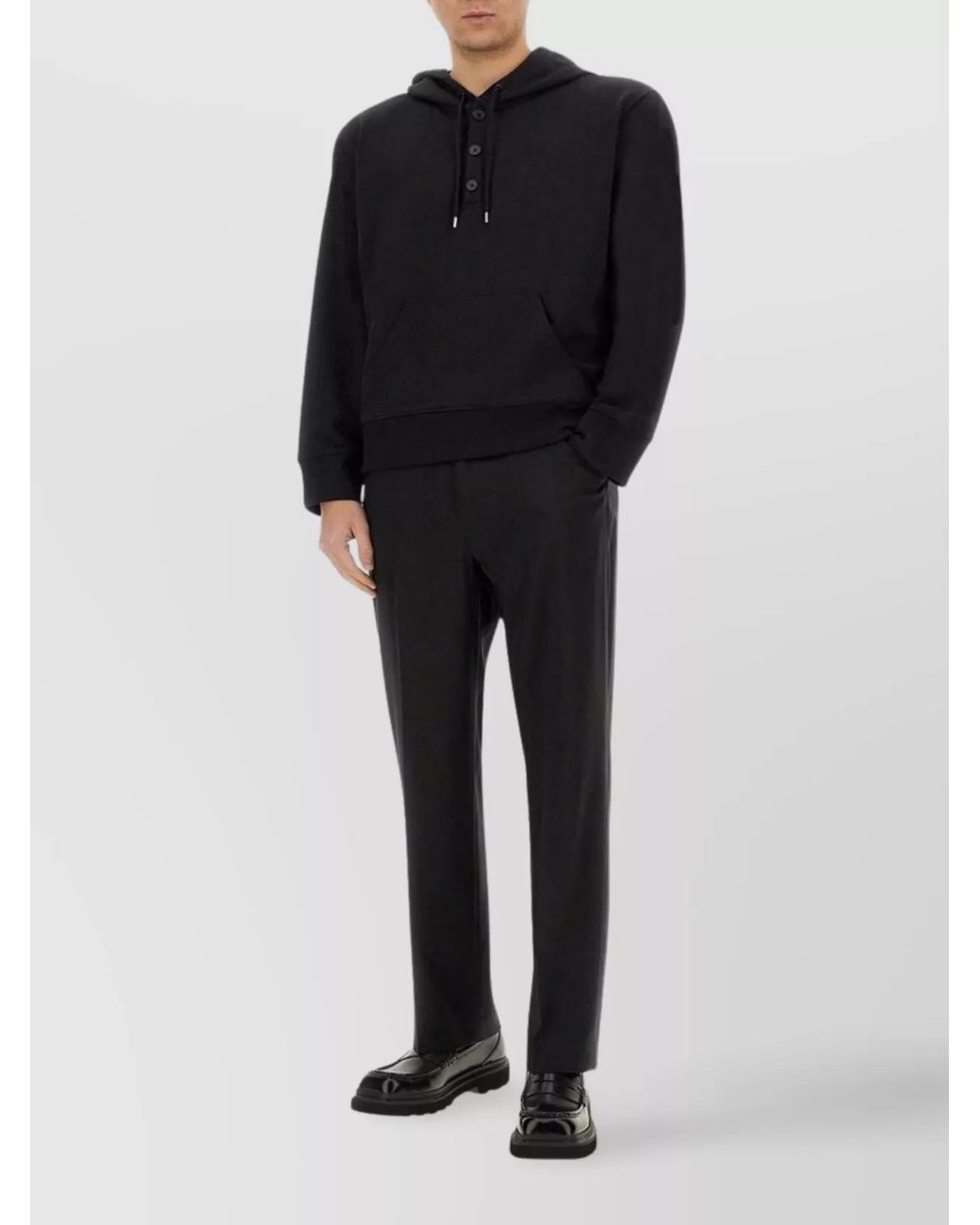 Courreges Black Cotton Hoodie for men