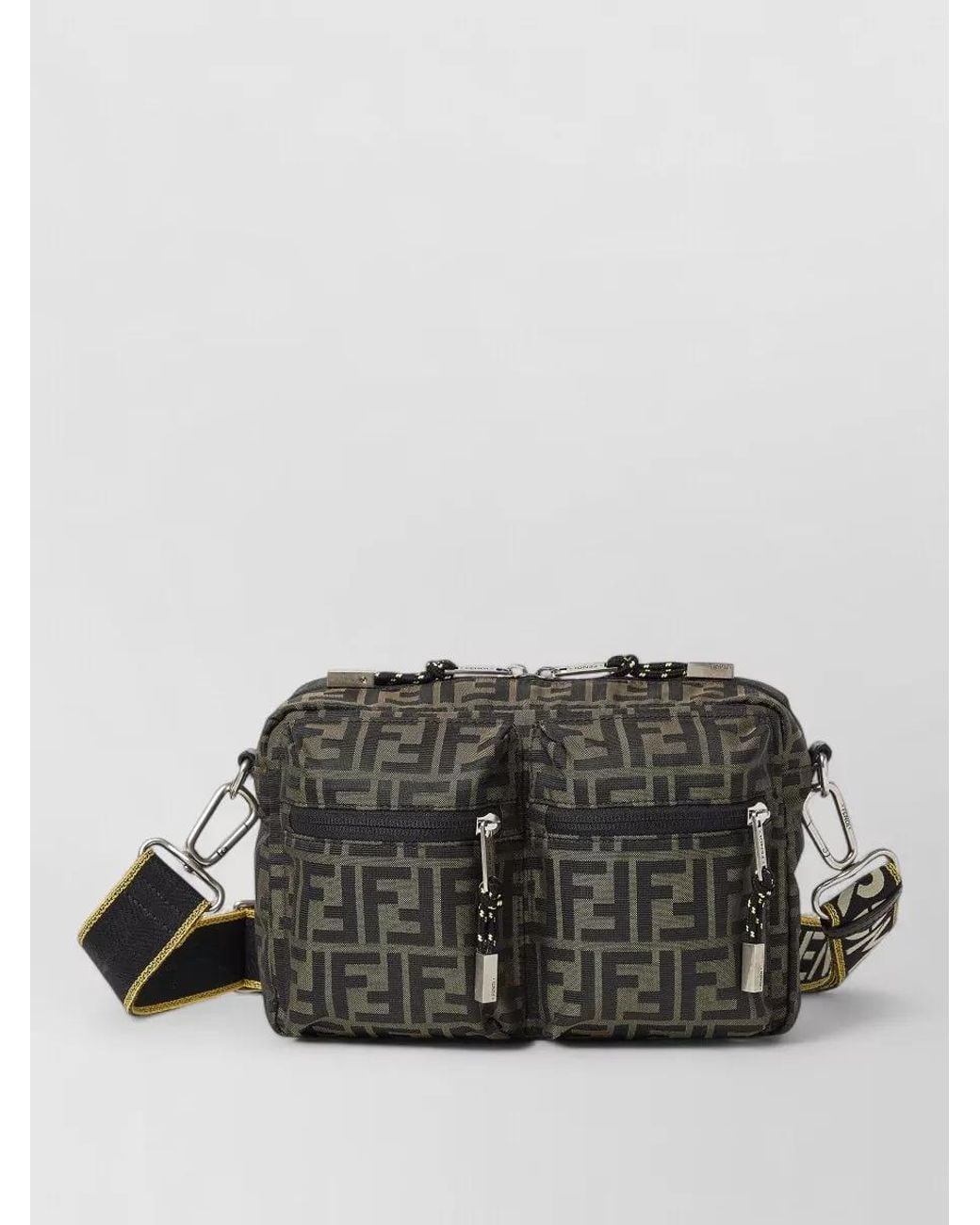 Fendi Gray Monogram Technical Camera Bag for men