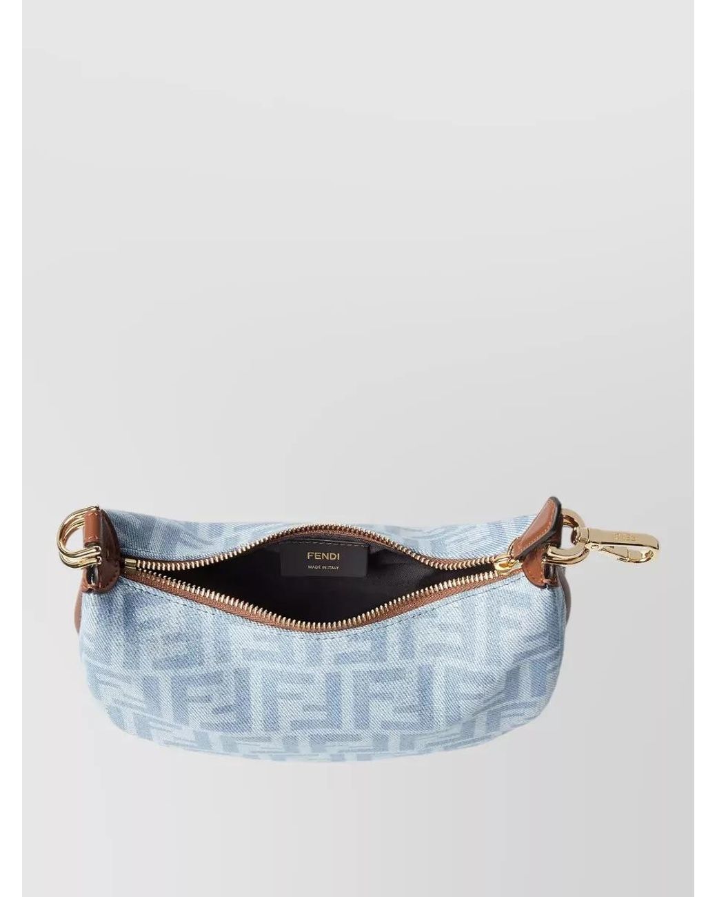 Fendi Blue Graphy Mini Denim Shoulder Bag