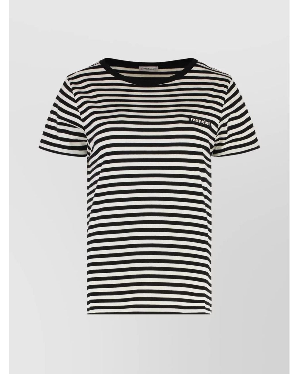 Moncler Black Cotton Ribbed Crew-Neck T-Shirt