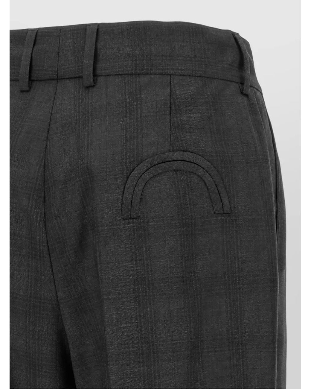 Blazé Milano Black Checked Virgin Wool High-Rise Pleated Wide-Leg Suit Trousers