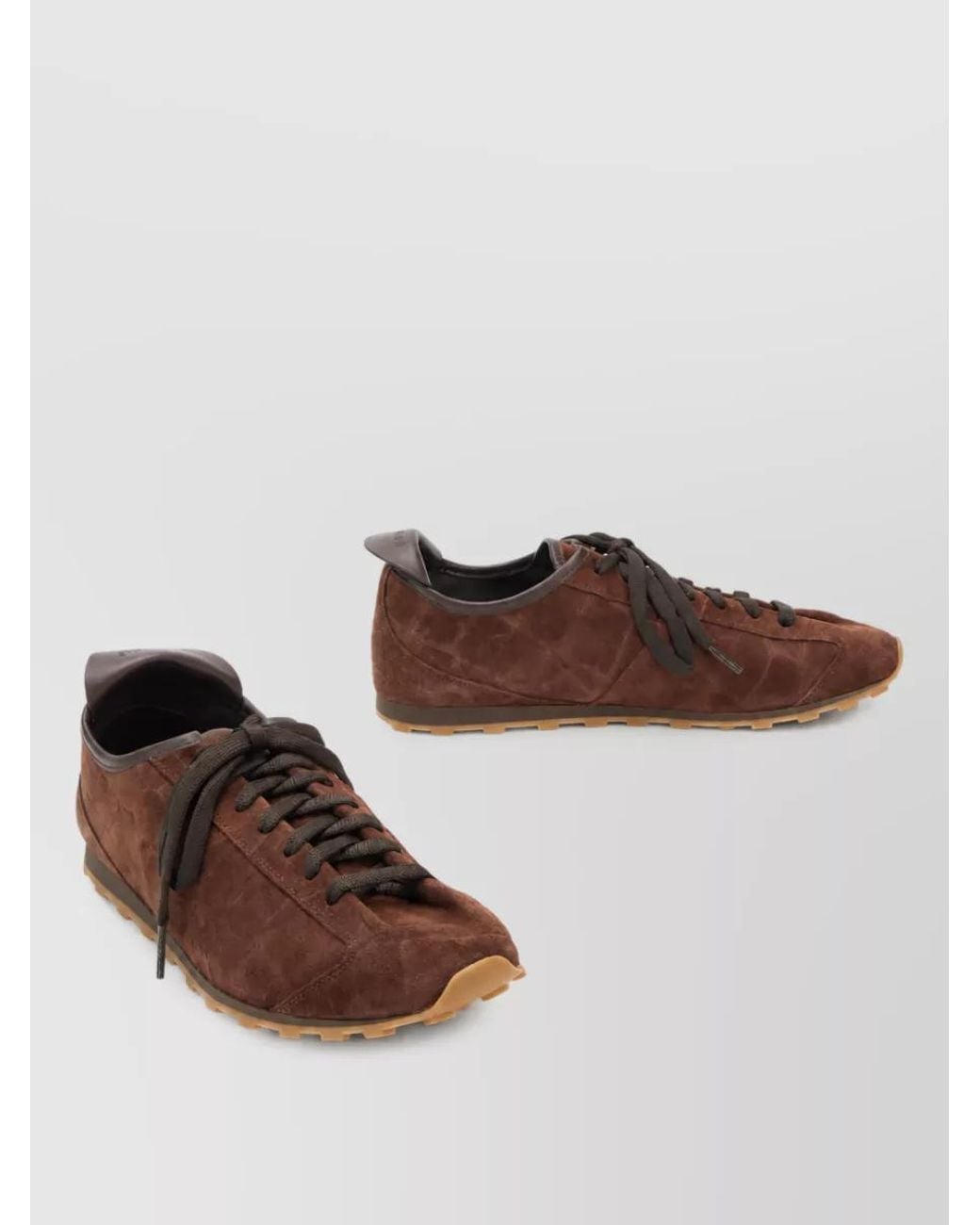 Jacquemus Brown Suede Leather Lace-Up Sneakers for men