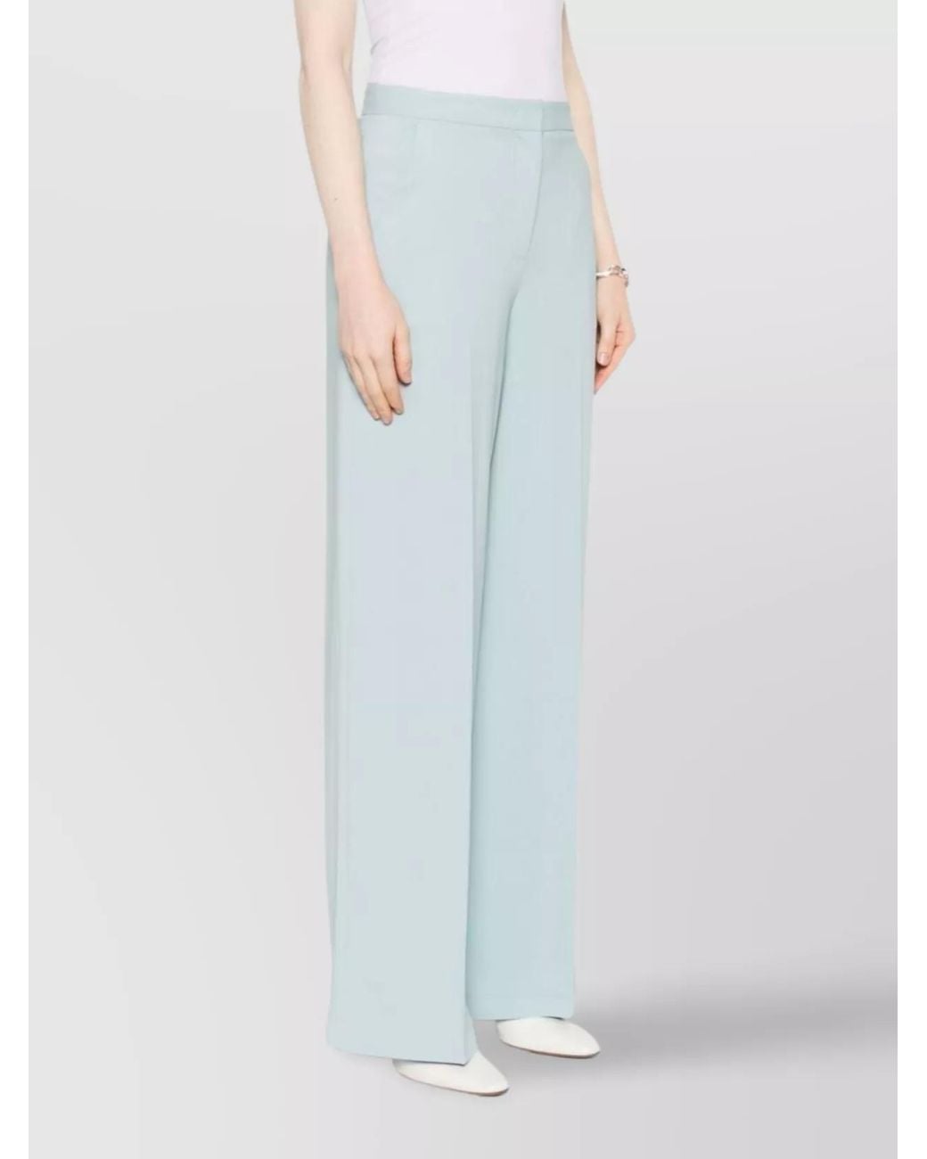 Pinko White Wide-Leg Trousers
