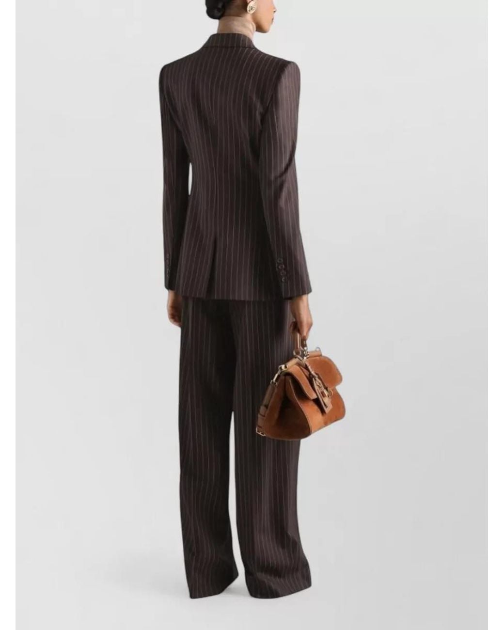 Dolce & Gabbana Brown Straight-Leg Suit Trousers