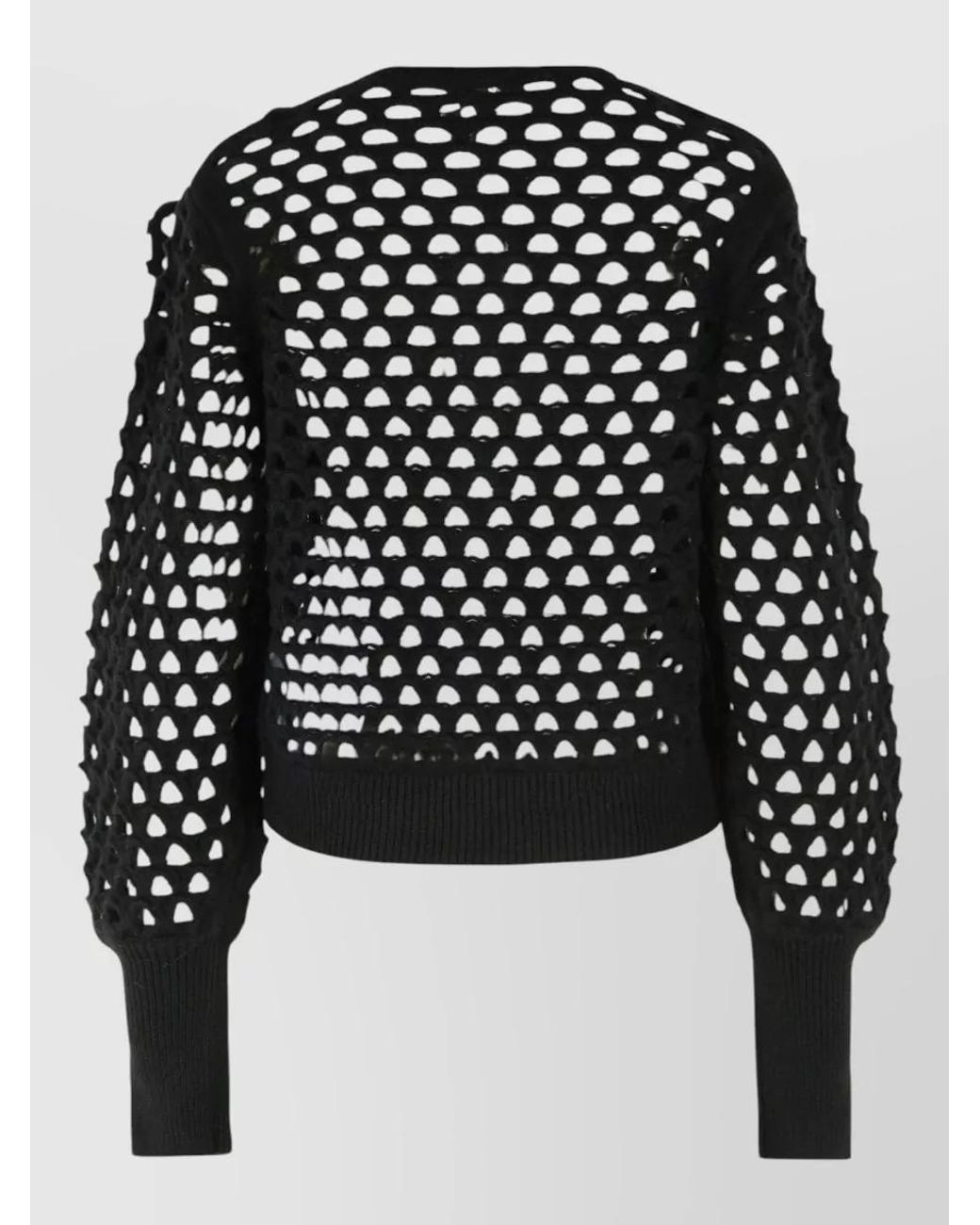 Blumarine Black Openwork Wool Cardigan