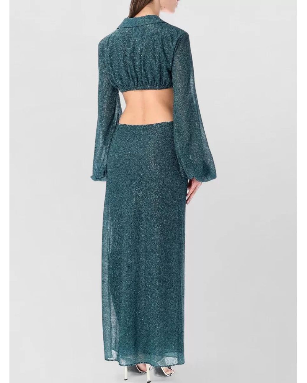Oseree Blue Cutout Maxi Dress