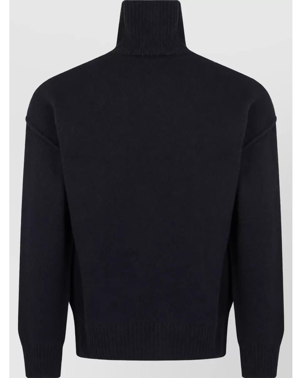 AMI Blue Wool Funnel Neck Sweater