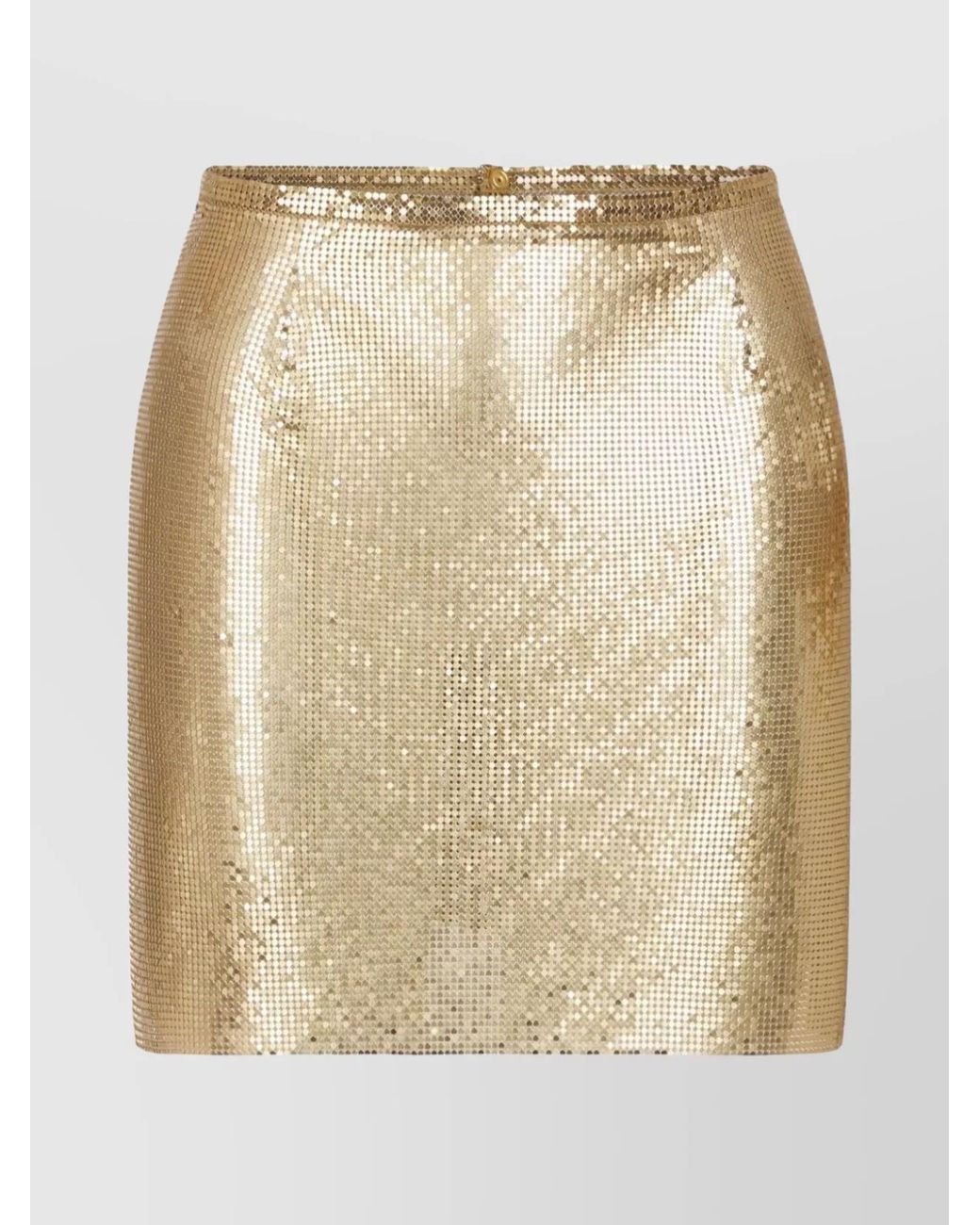 Rabanne Natural Reversible Mesh Print Mini Skirt