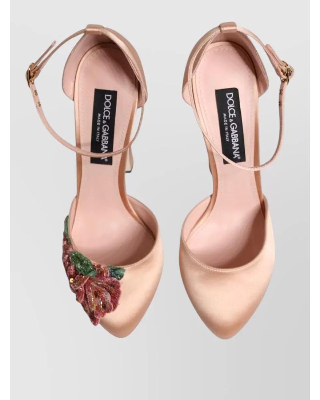 Dolce & Gabbana Pink Satin Platform Ankle Strap Sandals