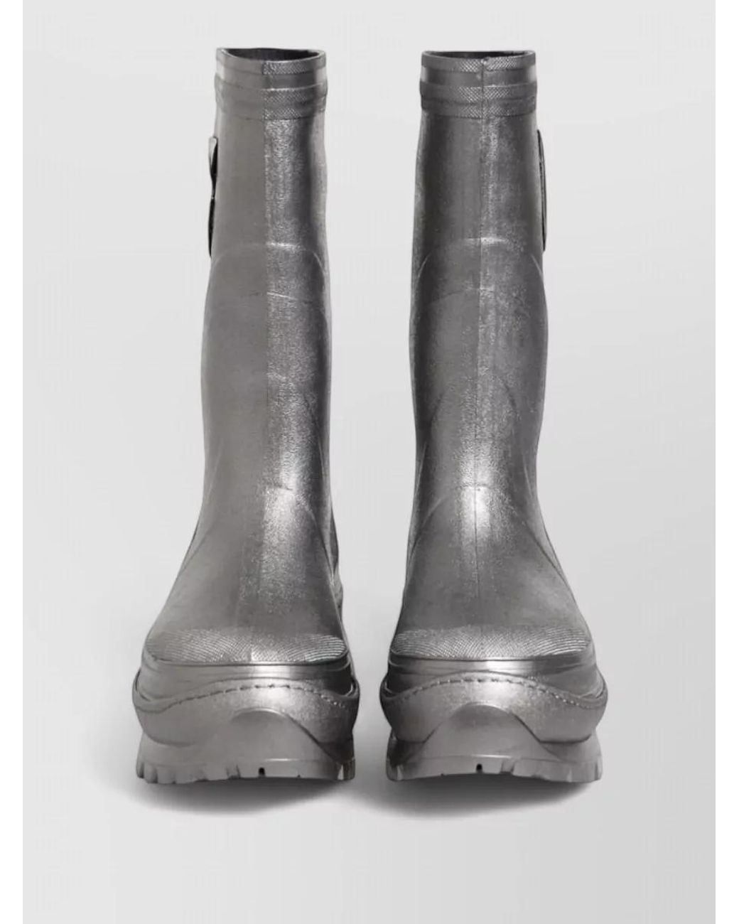 Dolce & Gabbana Gray Metallic Rubber Rain Boots for men