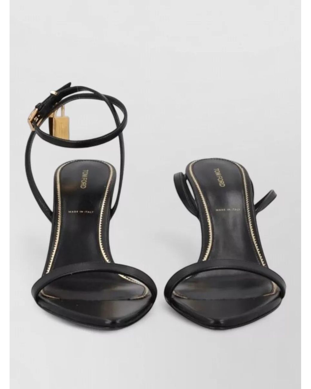Tom Ford Black Leather Padlock Ankle-Strap Pumps