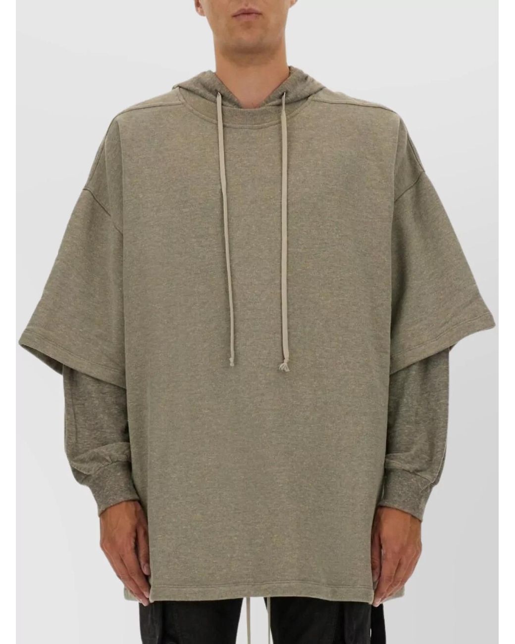 Rick Owens Natural Cotton Hoodie for men