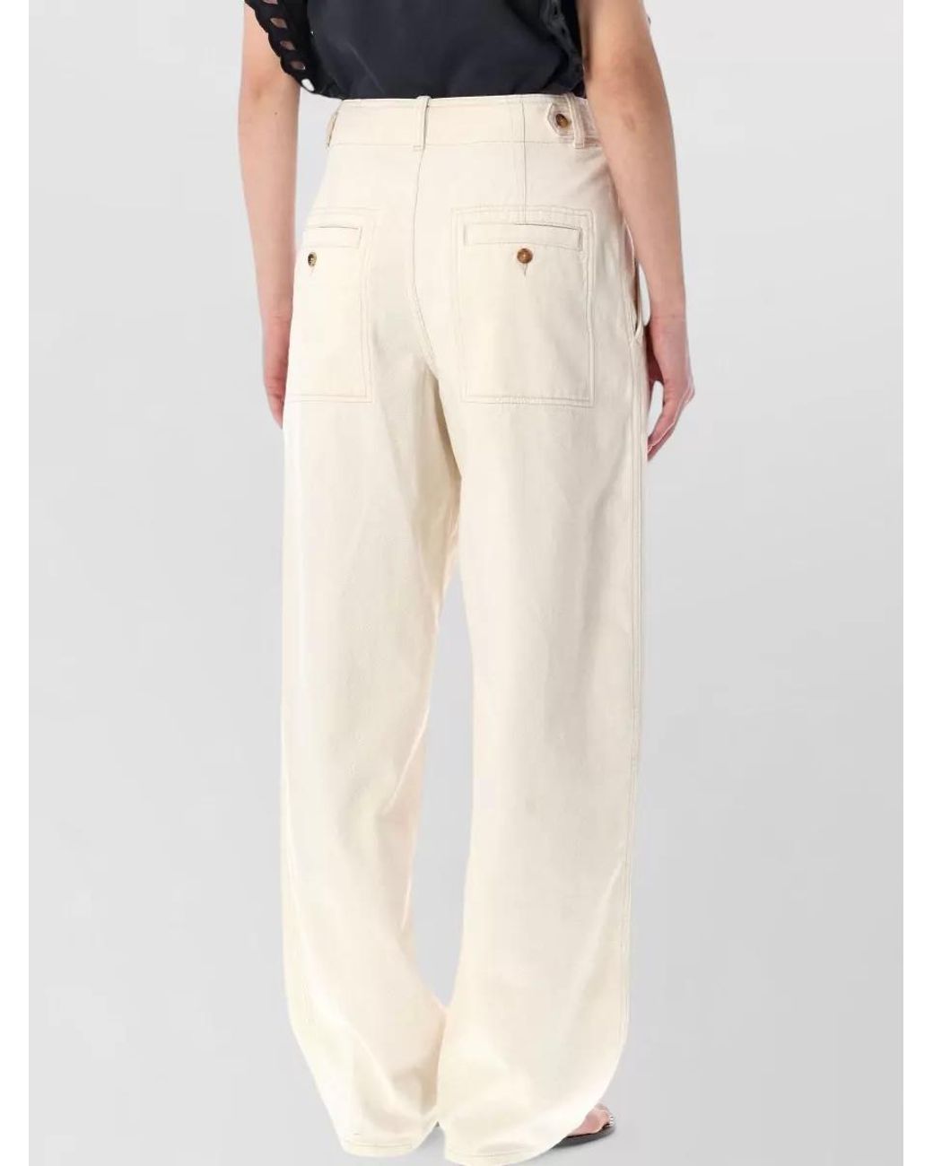 Isabel Marant Multicolor Denim Pleated Wide-Leg Trousers