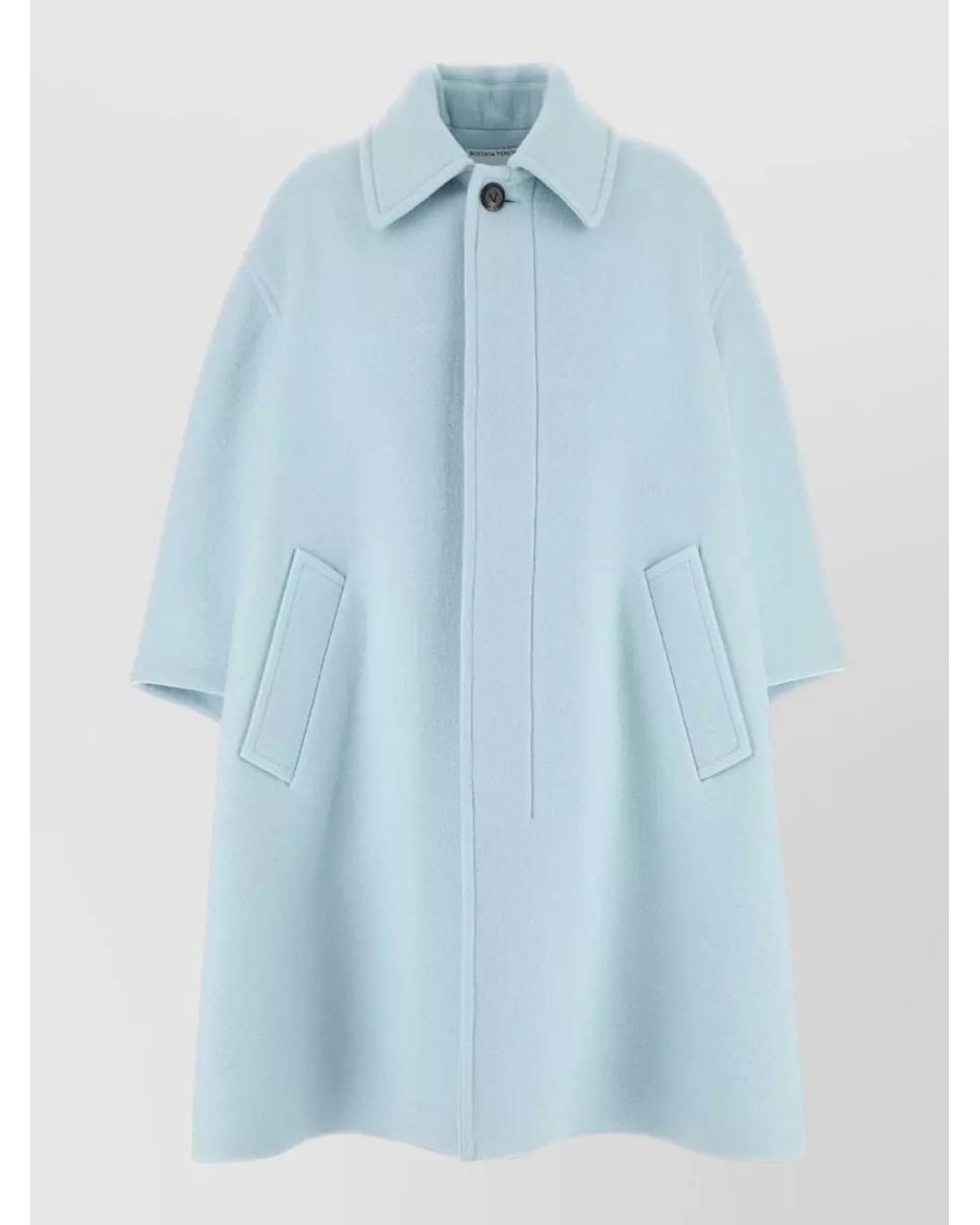Bottega Veneta Blue Cashmere Oversized Coat