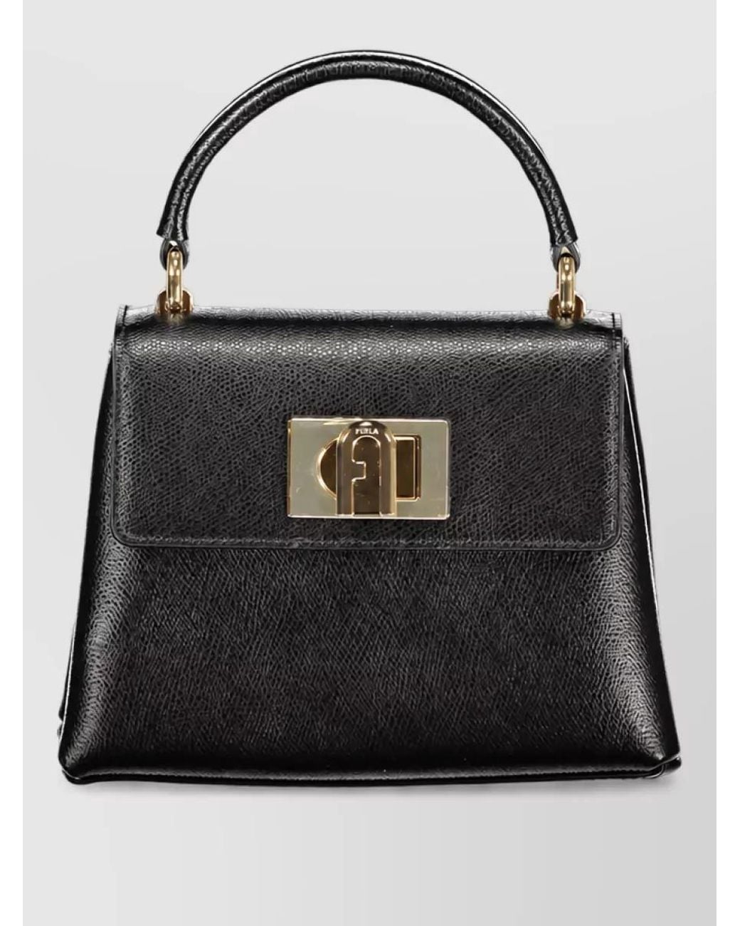 Furla Black Leather Clutch Bag