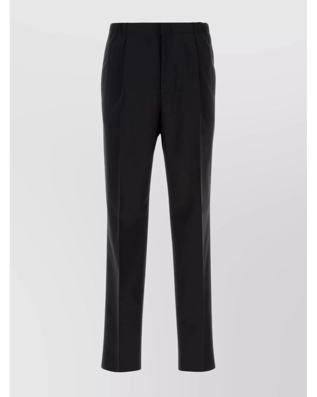 Fendi Black Virgin Wool Tailored Trousers for men
