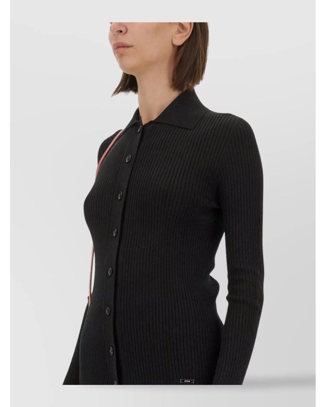 Kiton Black Ribbed Knitted Top