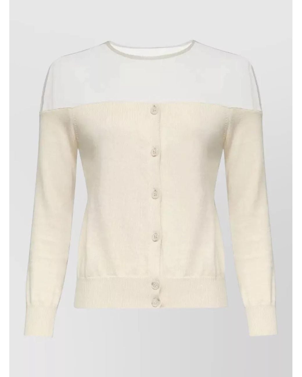 MM6 by Maison Margiela Natural Off Shoulder Cardigan
