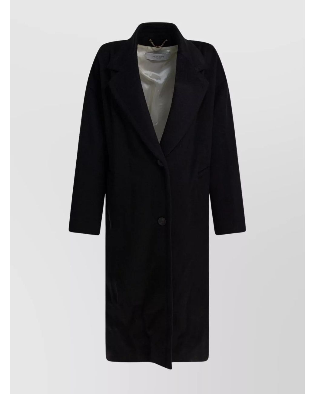Golden Goose Deluxe Brand Black Wool Blend Single-Breasted Cocoon Coat