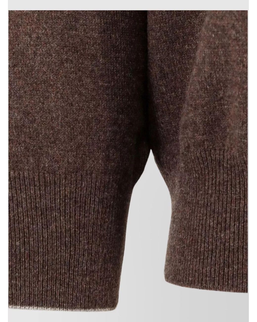Brunello Cucinelli Brown Cashmere Crew-Neck Sweater for men